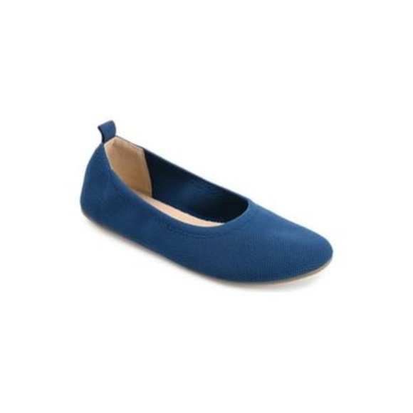 #66 Journee Collection Women's Jersie Knit Flats - Navy 7.5 - Picture 1 of 1